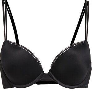 #677 Calvin Klein Liquid Touch Push up Plunge Underwire Bra in Black